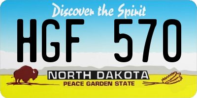 ND license plate HGF570