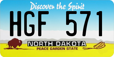 ND license plate HGF571