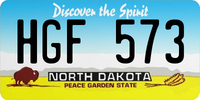 ND license plate HGF573