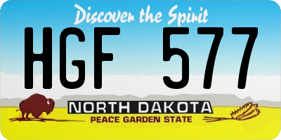 ND license plate HGF577