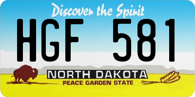 ND license plate HGF581