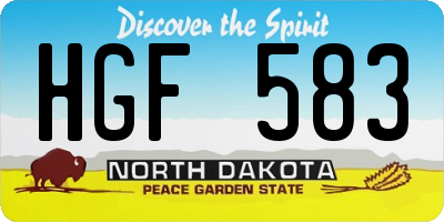 ND license plate HGF583