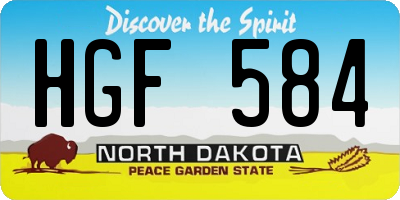 ND license plate HGF584