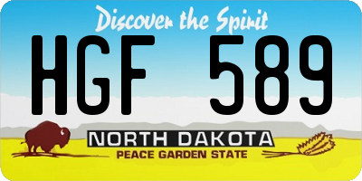 ND license plate HGF589