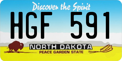 ND license plate HGF591