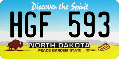 ND license plate HGF593