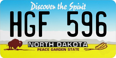 ND license plate HGF596