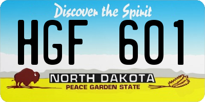 ND license plate HGF601