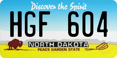 ND license plate HGF604