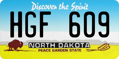 ND license plate HGF609