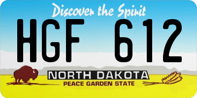 ND license plate HGF612