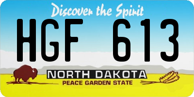 ND license plate HGF613