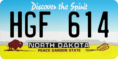 ND license plate HGF614