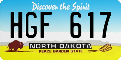ND license plate HGF617