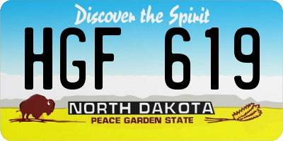 ND license plate HGF619