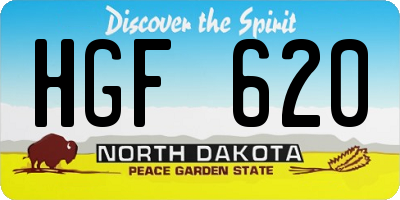 ND license plate HGF620