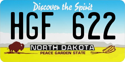 ND license plate HGF622