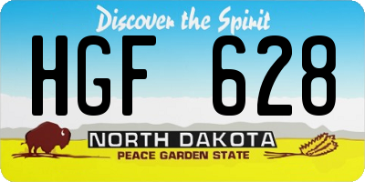 ND license plate HGF628