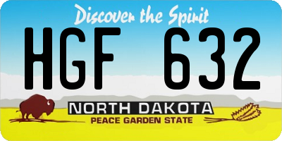 ND license plate HGF632