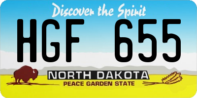 ND license plate HGF655