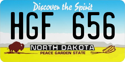 ND license plate HGF656