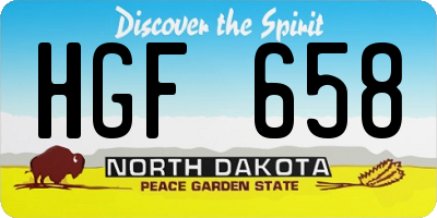 ND license plate HGF658