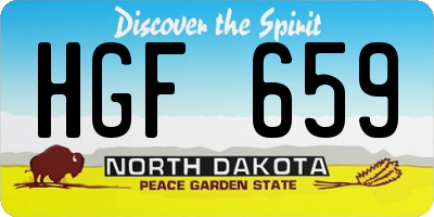 ND license plate HGF659