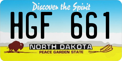 ND license plate HGF661