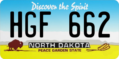 ND license plate HGF662