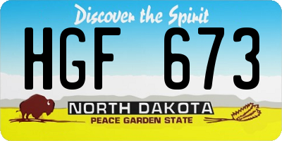 ND license plate HGF673