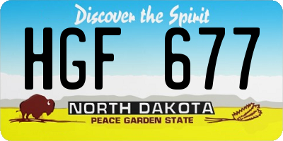 ND license plate HGF677