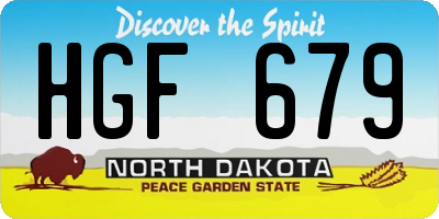 ND license plate HGF679