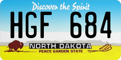 ND license plate HGF684