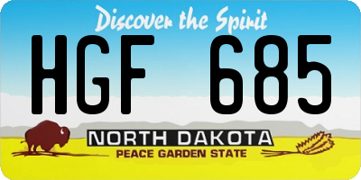 ND license plate HGF685