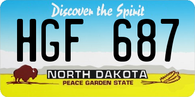 ND license plate HGF687