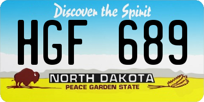 ND license plate HGF689