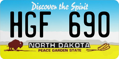 ND license plate HGF690