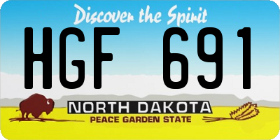 ND license plate HGF691