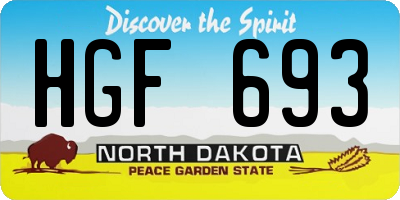 ND license plate HGF693