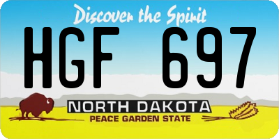 ND license plate HGF697