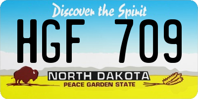 ND license plate HGF709