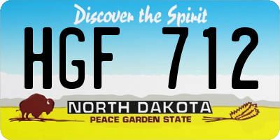 ND license plate HGF712