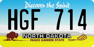 ND license plate HGF714