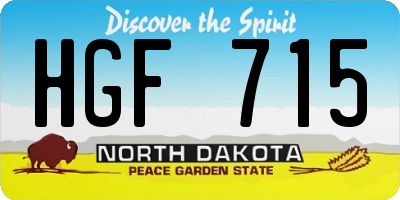 ND license plate HGF715