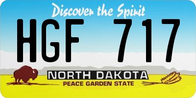 ND license plate HGF717