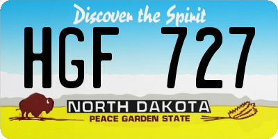 ND license plate HGF727