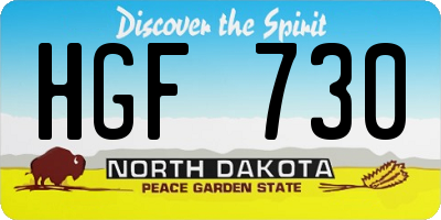 ND license plate HGF730