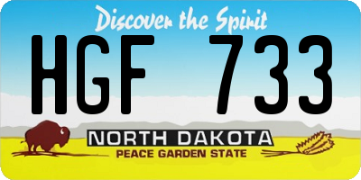 ND license plate HGF733