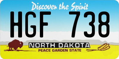 ND license plate HGF738