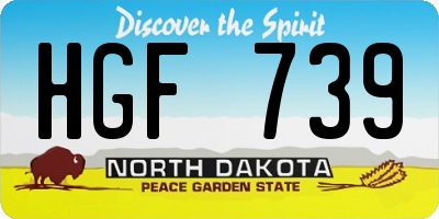 ND license plate HGF739